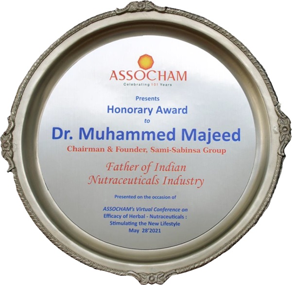 Sabinsa Founder Dr. Muhammed Majeed Named Father of Indian Nutraceuticals Industry by ASSOCHAM