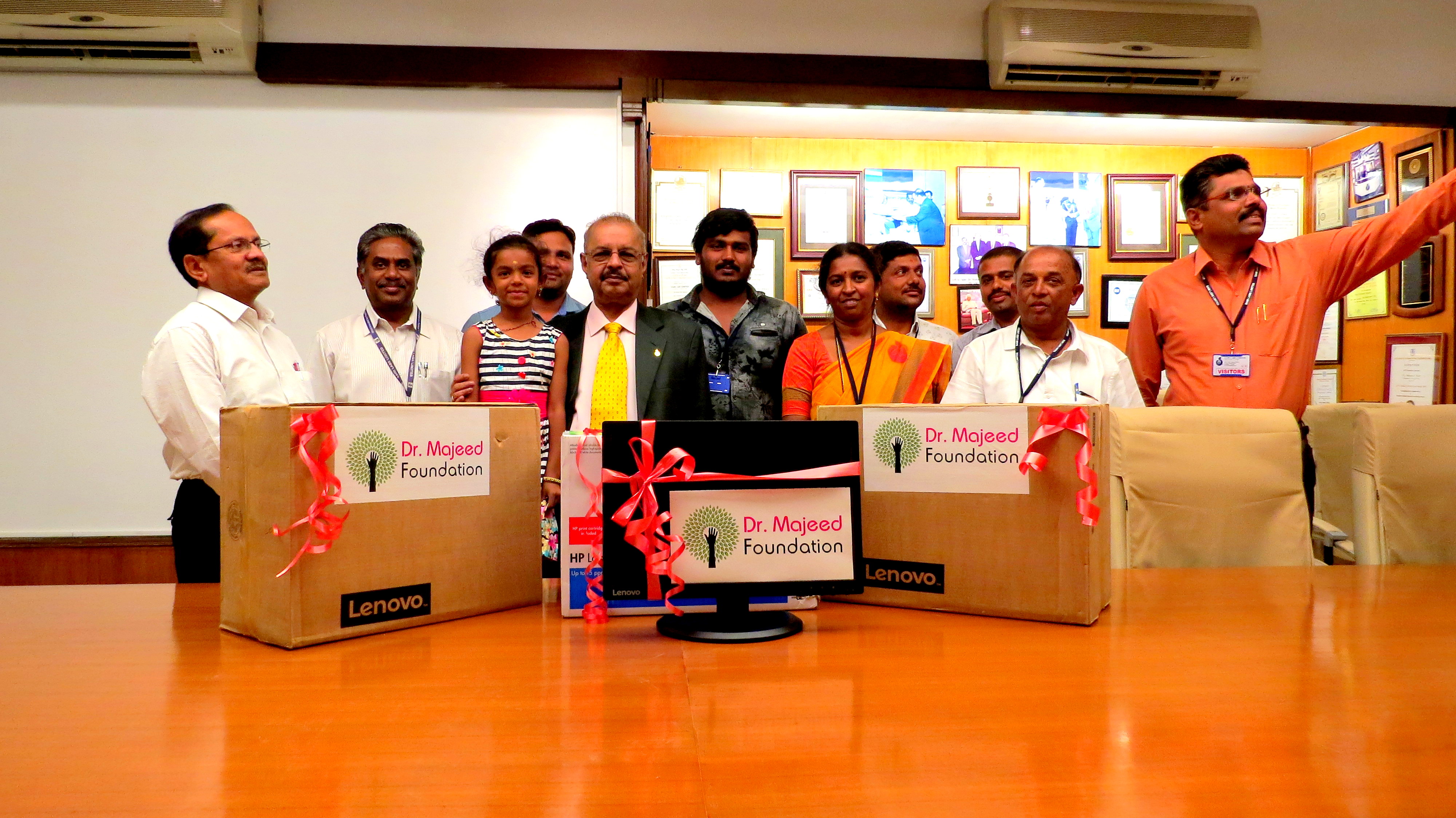 Dr. Majeed Foundation donates computers to assist educational needs of Government Higher Primary School, Bhavikere, Nelamangala Taluk, Bangalore Rural Dist