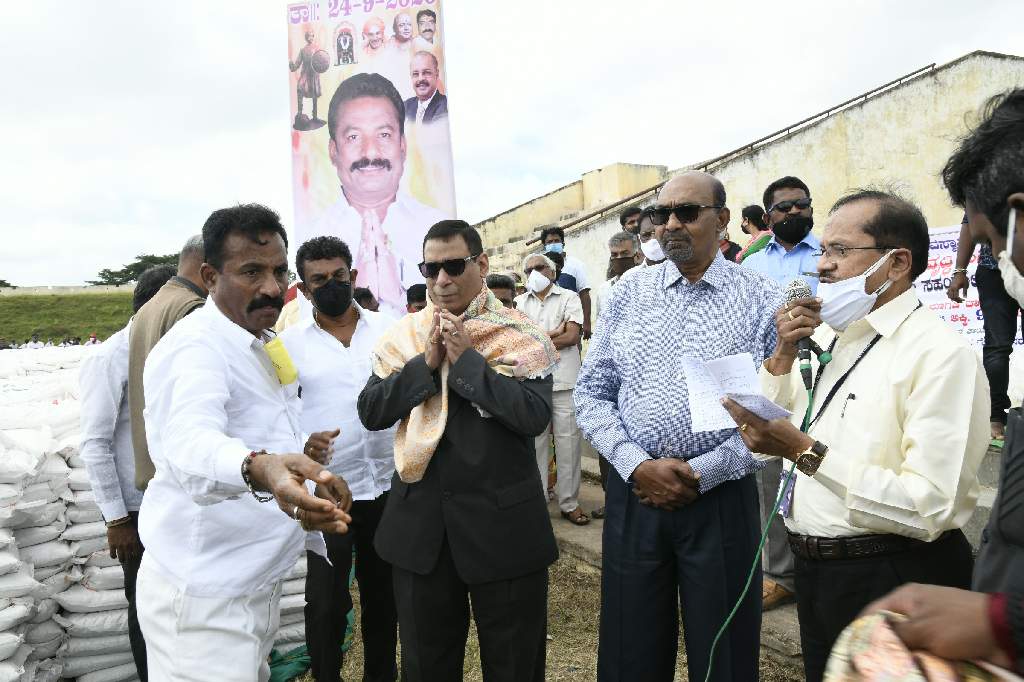 Dr. Majeed Foundation distributes rice bags to the needy communities in Magadi, Karnataka