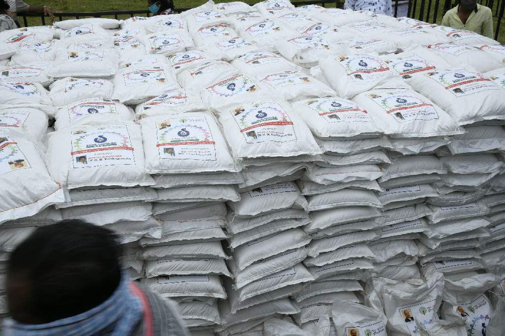 Dr. Majeed Foundation distributes rice bags to the needy communities in Magadi, Karnataka