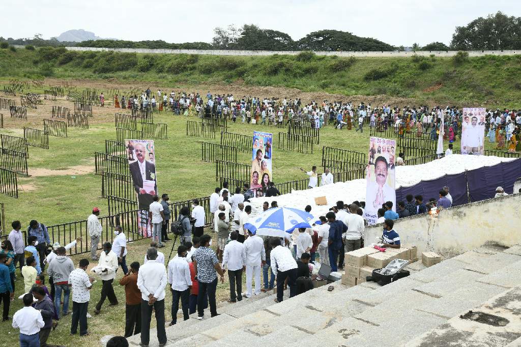 Dr. Majeed Foundation distributes rice bags to the needy communities in Magadi, Karnataka